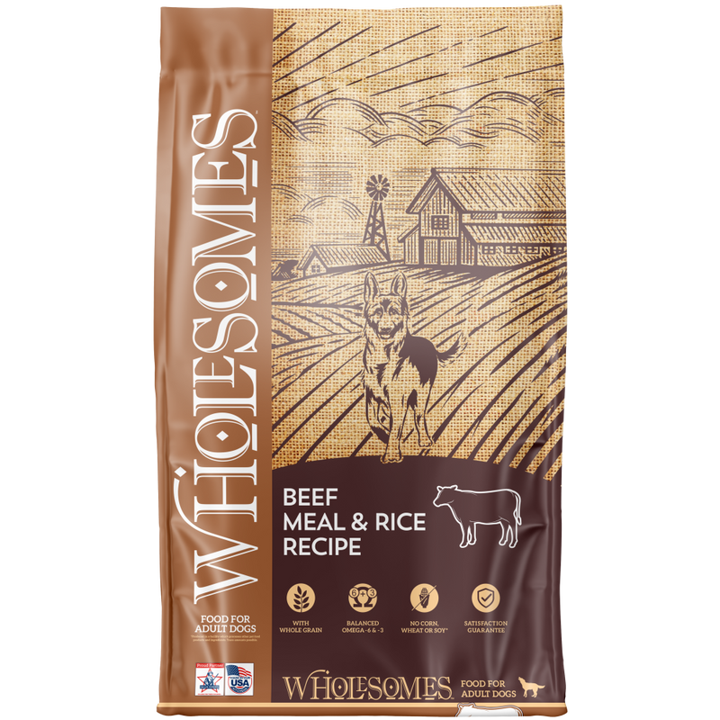 Wholesomes Beef Meal & Rice Recipe For Adult Dogs