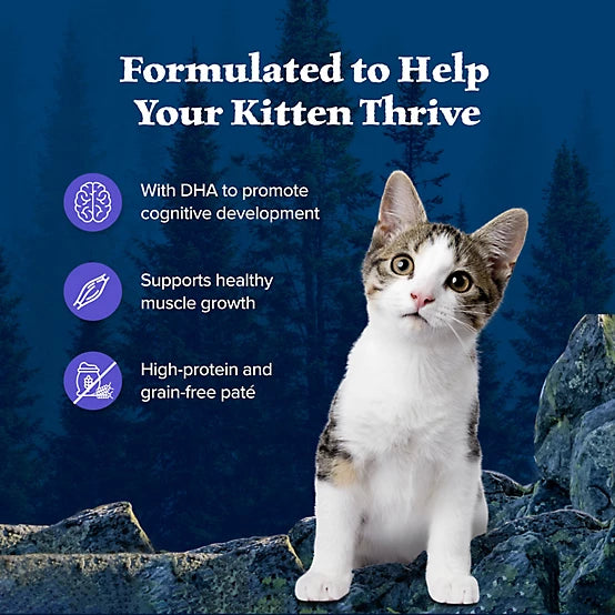 Blue Buffalo Wilderness Kitten Grain-Free Chicken/Salmon Pate Wet Cat Food Variety pk., 3 oz. Can, pk. of 6