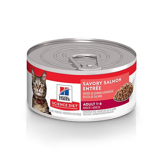 Hill's Science Diet Adult Savory Minced Salmon Entree Wet Cat Food, 5.5 oz
