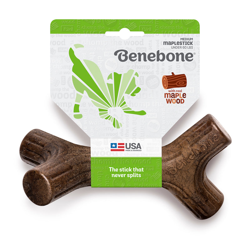 Benebone Maplestick Durable Dog Chew Toy, Real Maplewood Medium