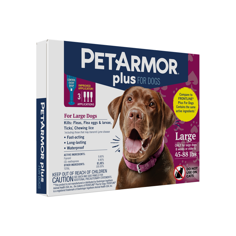 PetArmor Plus Flea & Tick Topical Dog 45-88LB 3CT