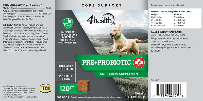 4health Pre and Probiotic Soft Digestive Supplement for Dogs, 120 ct.