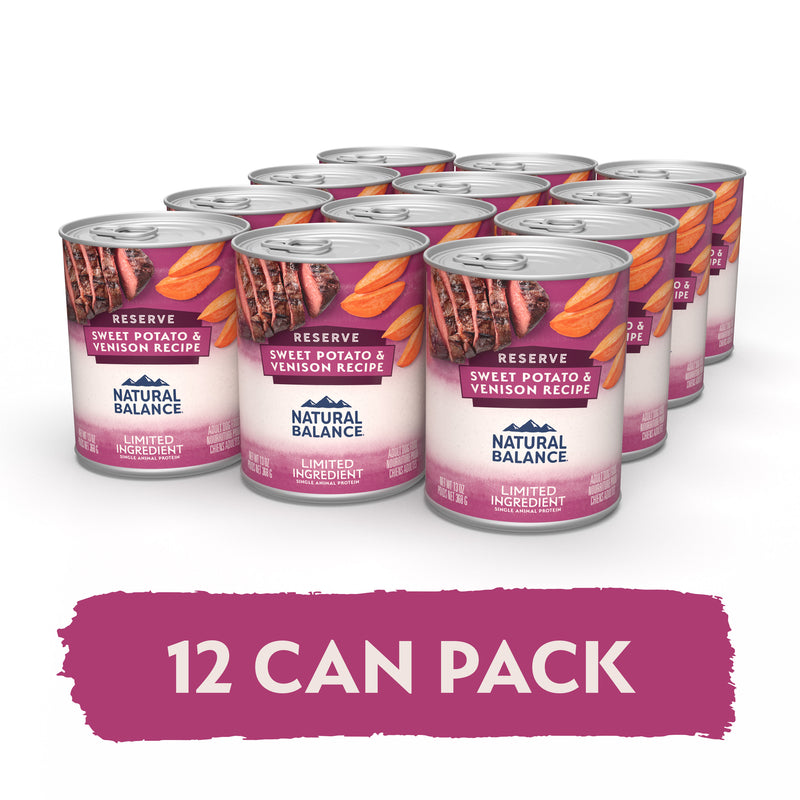 Natural Balance Limited Ingredient Reserve Wet Dog Food, Sweet Potato & Venison Recipe, 13 oz.