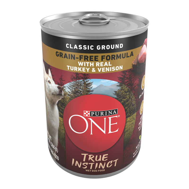 Purina ONE Wet Dog Food True Instinct Classic Ground Grain-Free Formula With Real Turkey And Venison High Protein Wet Dog Food