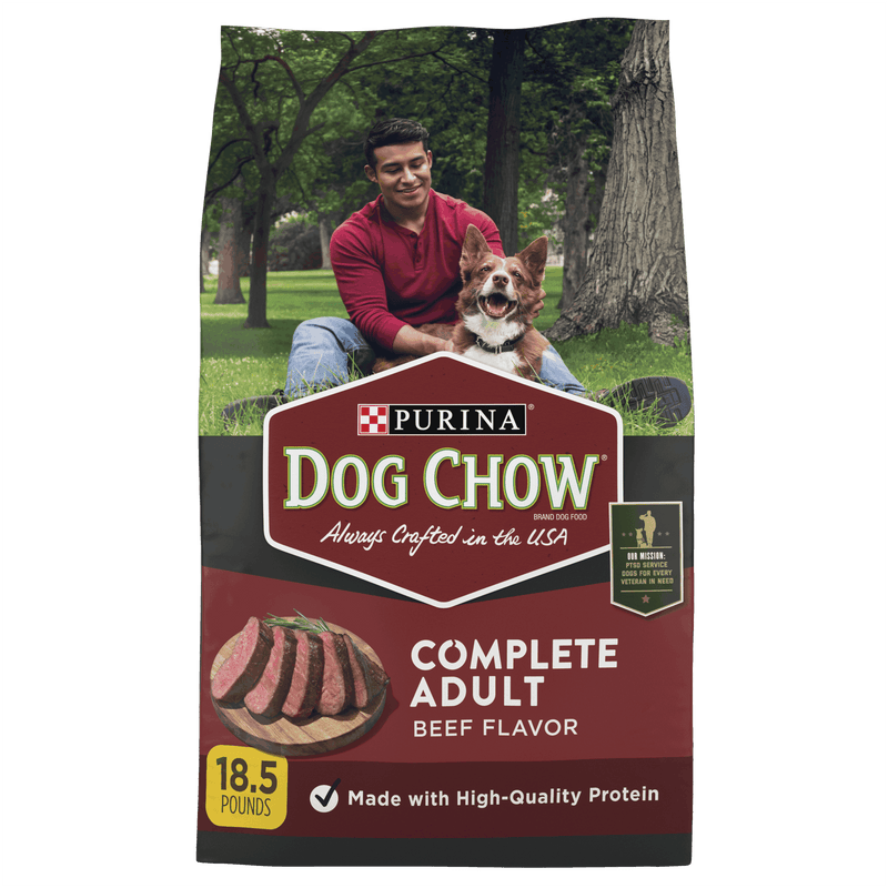 Purina Dog Chow Complete Adult Dry Dog Food Kibble Beef Flavor
