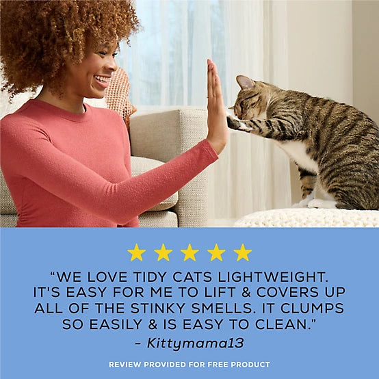 Purina Tidy Cats Low Dust Clumping Cat Litter Lightweight Free & Clean Unscented Multi Cat Litter, 17lb