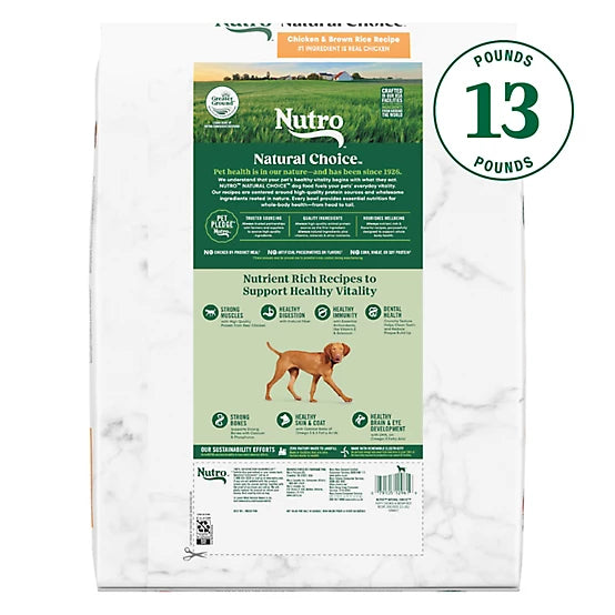 Nutro Natural Choice Large Breed Puppy Farm-Raised Chicken, Brown Rice and Sweet Potato Recipe Dry Dog Food, 13lb