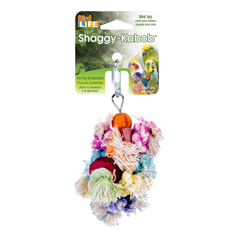 Bird Life™ Shaggy-Kabob Small Bird Toy with Colorful Ropes and Knots for Parakeets & Small Birds