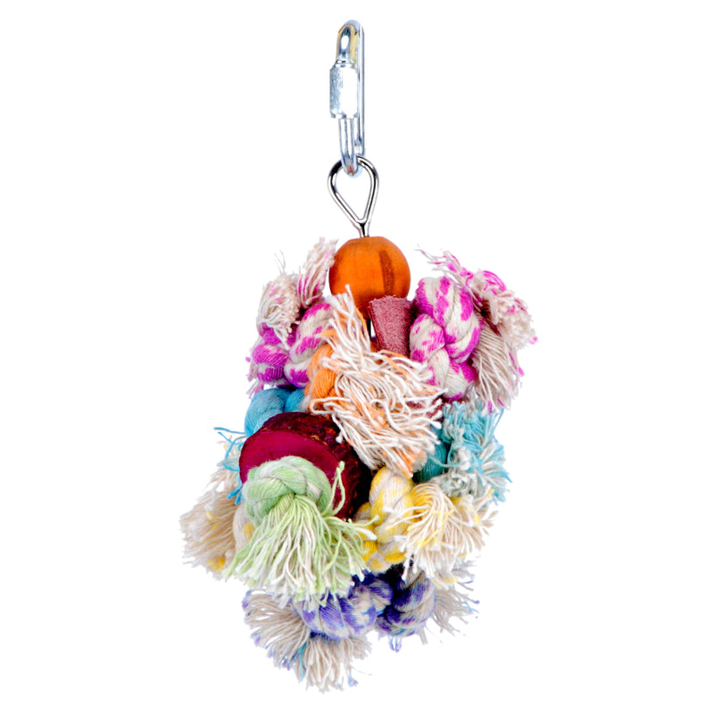 Bird Life™ Shaggy-Kabob Small Bird Toy with Colorful Ropes and Knots for Parakeets & Small Birds