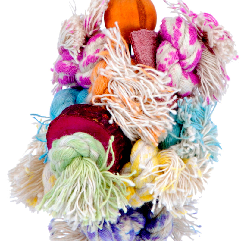 Bird Life™ Shaggy-Kabob Small Bird Toy with Colorful Ropes and Knots for Parakeets & Small Birds