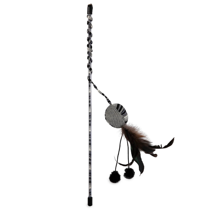 JW Feather Ball Cat Wand Toy