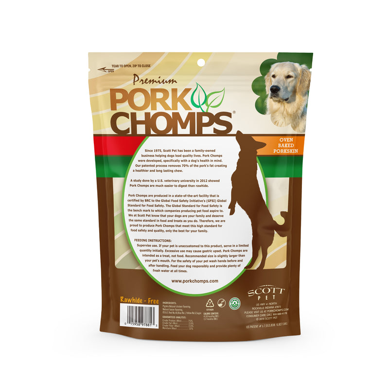 Pork Chomps 6-inch Baked Pork Skin Assorted Flavor Twists, 24 count Dog Chews