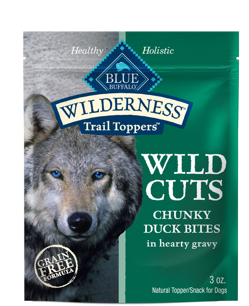 Blue Buffalo Wilderness Trail Toppers Wild Cuts Natural High-Protein Dog Wet Food, Duck Bites in Hearty Gravy, 3-oz Pouch
