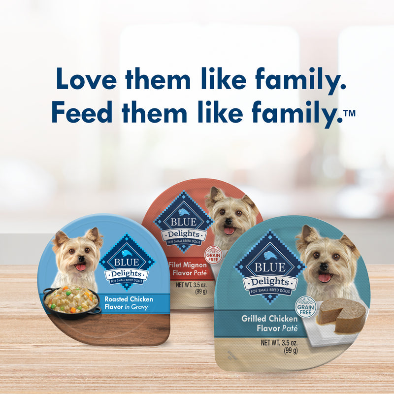 Blue Buffalo Delights Small Breed Natural Wet Dog Food, Grilled Chicken Paté, 3.5-oz. Cup