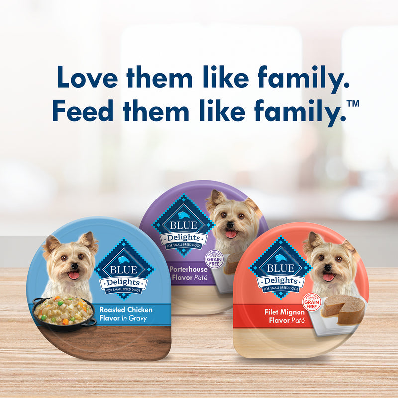 Blue Buffalo Delights Small Breed Natural Wet Dog Food, Rotisserie Chicken Flavor in Gravy, 3.5-oz. Cup