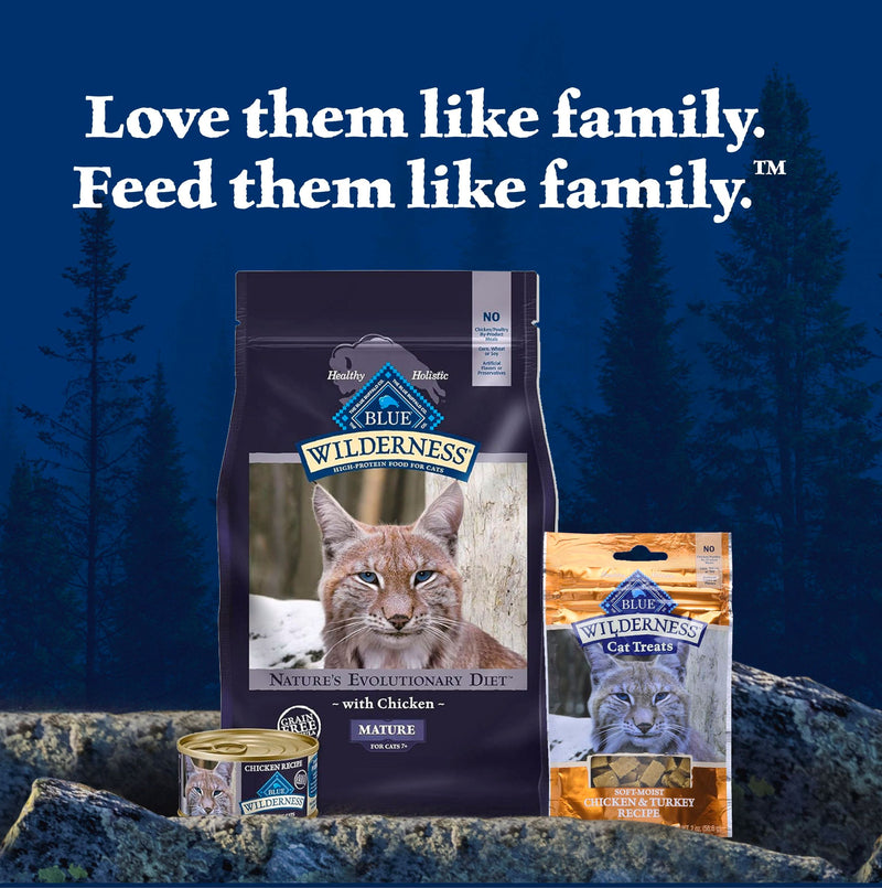 Blue Buffalo Wilderness High-Protein Grain-Free Wet Food For Adult Cats 7+, Chicken Recipe, 5.5-oz. Can