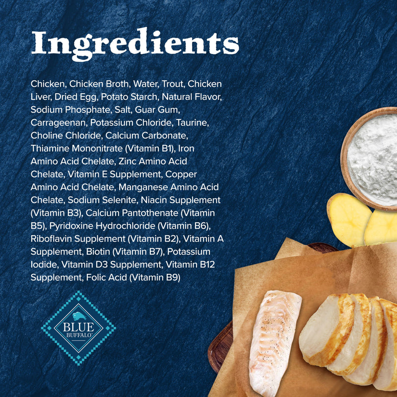Blue Buffalo Wilderness Wild Delights Adult Flaked Wet Cat Food, High-Protein & Grain-Free, Chicken & Trout Recipe in Tasty Gravy, 5.5-oz. Can
