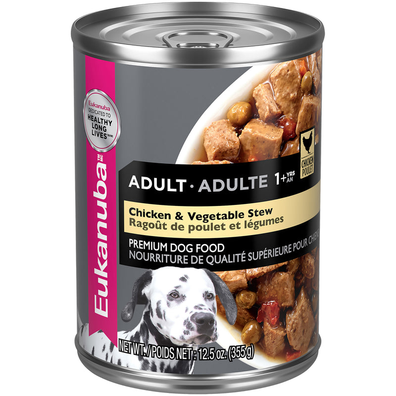 Eukanuba Adult Chicken & Vegetable Stew Canned Dog Food, 12.5 oz, case of 12