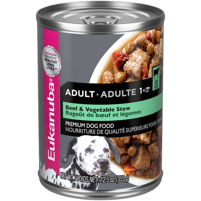 Eukanuba Adult Beef & Vegetable Stew Canned Dog Food, 12.5 oz, case of 12