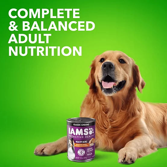 Iams Proactive Health Senior Cooked Chicken and Rice Classic Ground Wet Dog Food, 13 oz.