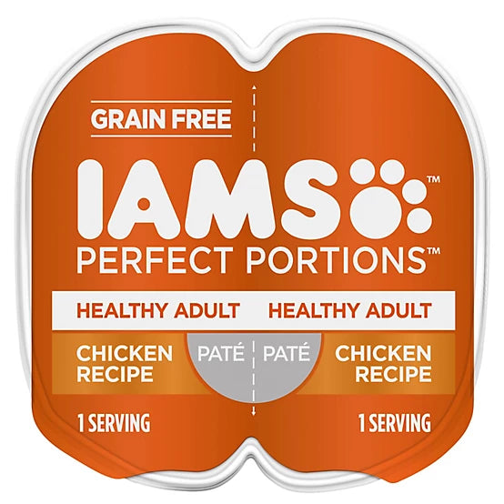 Iams Perfect Portions Adult Grain-Free Chicken Pate Wet Cat Food, 2.6 oz.