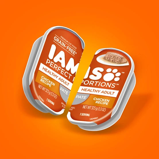Iams Perfect Portions Adult Grain-Free Chicken Pate Wet Cat Food, 2.6 oz.