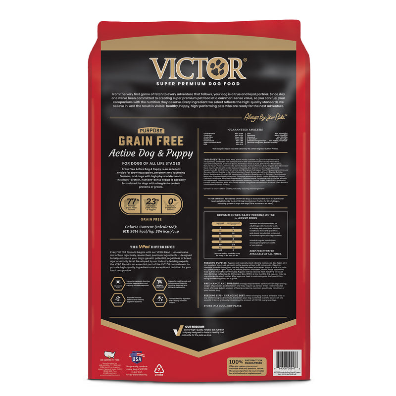 Victor Grain Free Active Dog & Puppy Dry Dog Food