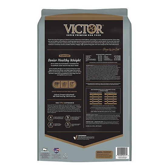 Victor Purpose Healthy Weight Senior Beef Recipe Dry Dog Food, 40lb