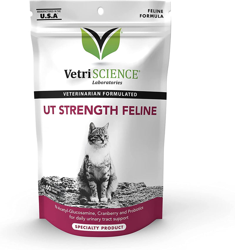 VetriScience UT Strength Feline Urinary Tract Supplement for Cats, Chew, Chicken Liver Flavor 60 Count