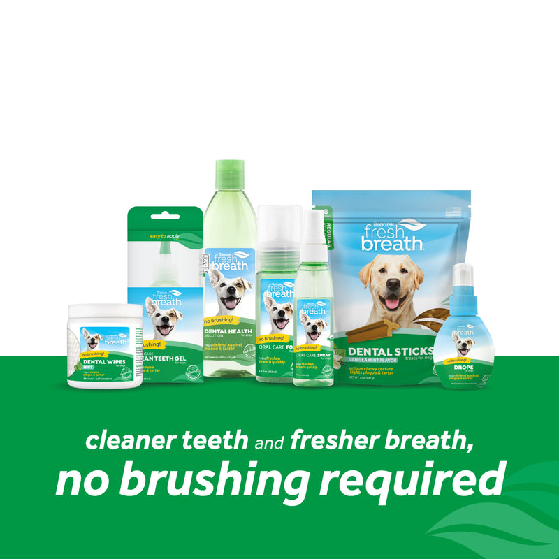 TropiClean Fresh Breath Advanced Whitening Dental Health Solution for Dogs, 16oz