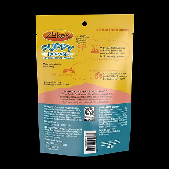 Zuke's Puppy Naturals Salmon Recipe Dog Treats, 5 oz.