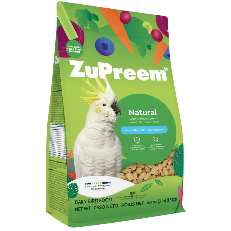 Zupreem Natural Food with Added Vitamins Minerals Amino Acids for Large Birds