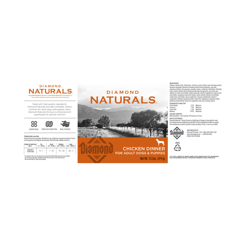 Diamond Naturals Chicken Dinner All Life Stages Canned Dog Food