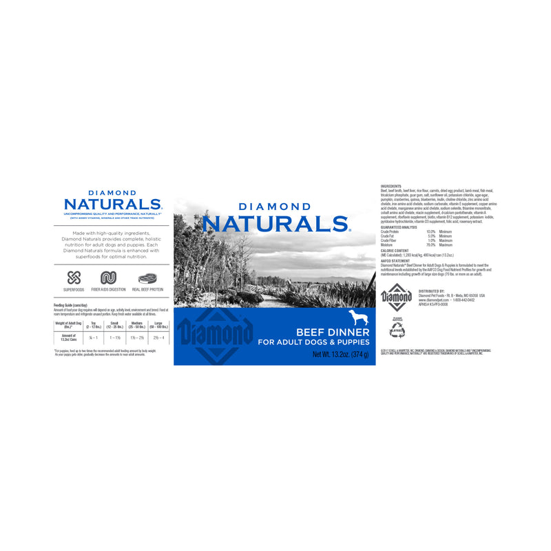 Diamond Naturals Beef Dinner All Life Stages Canned Dog Food