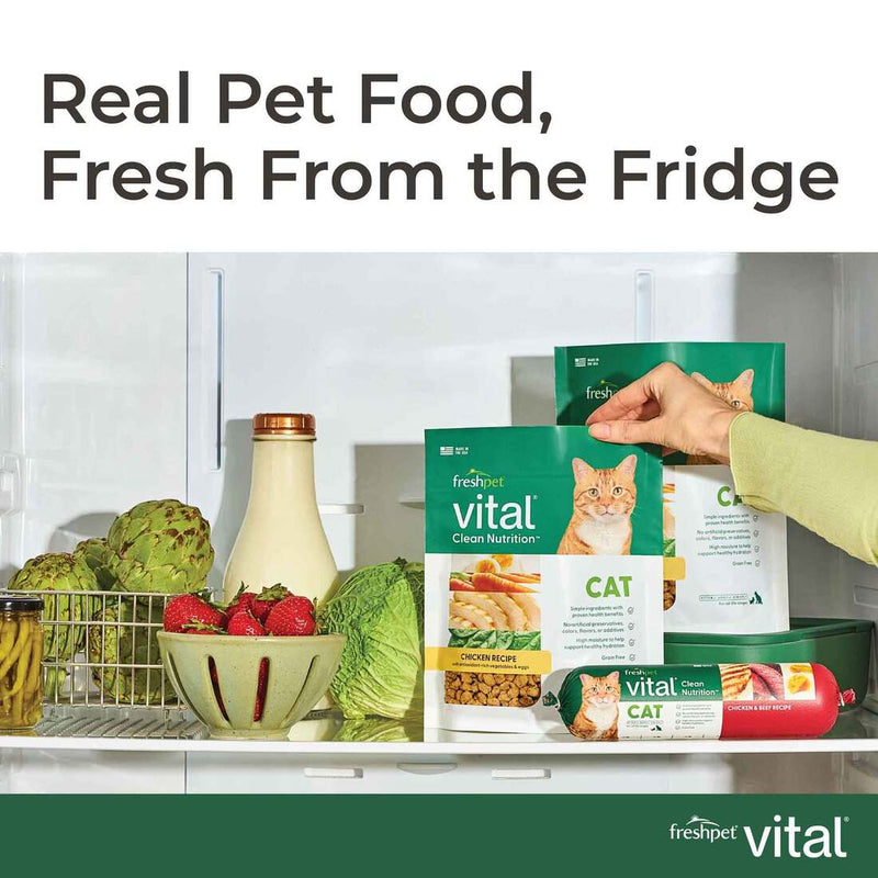 Freshpet Vital, Fresh Cat Food, Chicken & Beef Recipe Roll, 1 lbs.