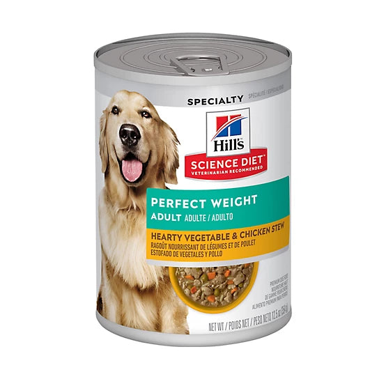 Hill's Science Diet Perfect Weight Adult Vegetable and Chicken Stew Wet Dog Food, 12.5 oz.