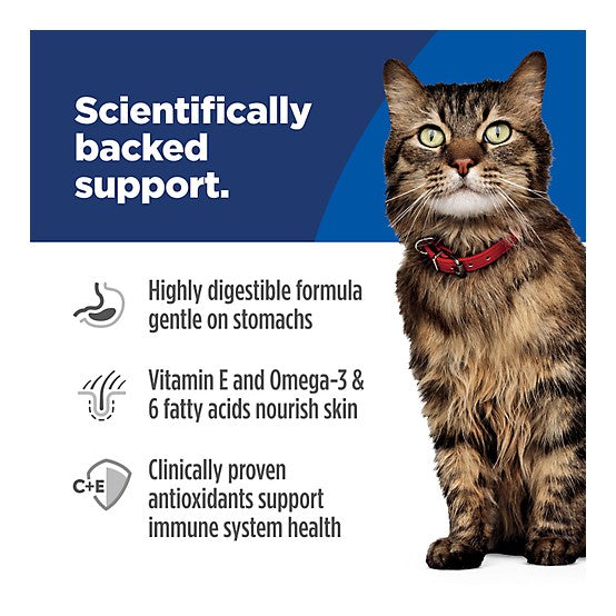 Hill's Science Diet Adult Sensitive Stomach and Skin Grain-Free Chicken and Vegetable Entree Wet Cat Food, 2.9 oz.