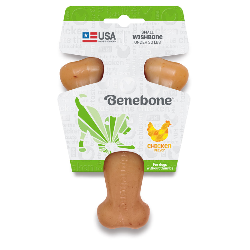 Benebone Wishbone Durable Dog Chew Toy, Real Chicken Small