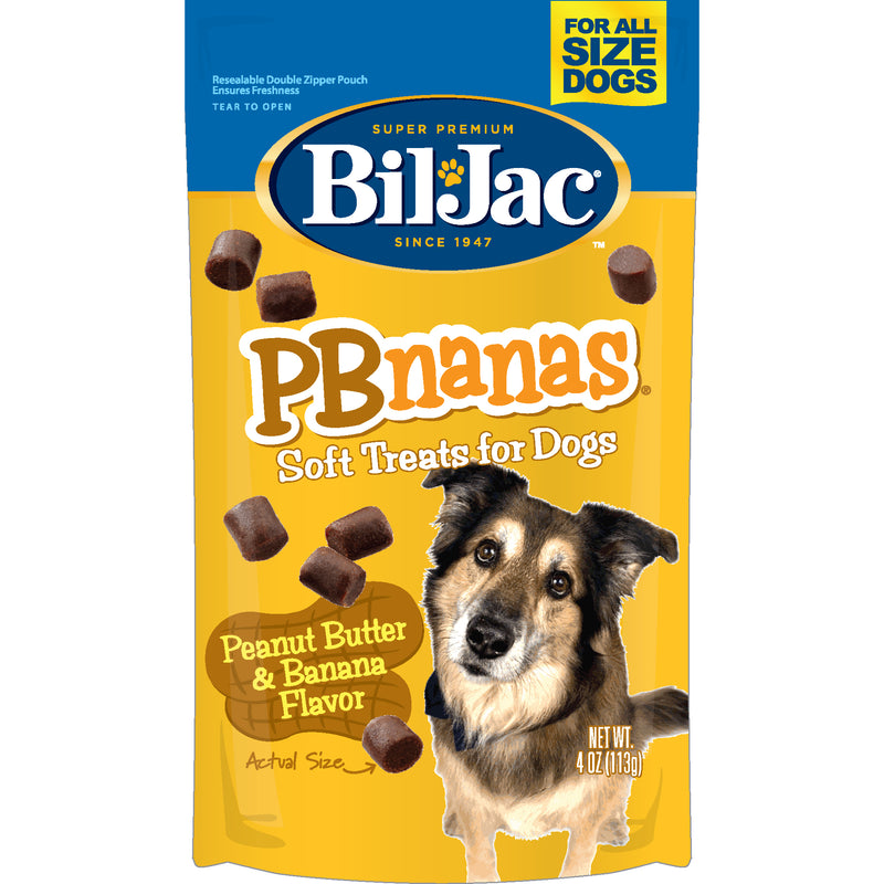 Bil-Jac 4 oz PBnanas Dry Dog Treat