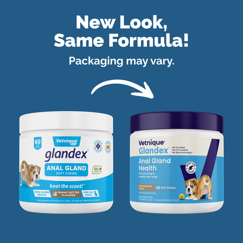 Vetnique Glandex for Dogs Anal Gland & Digestive Support Soft Chews, Peanut Butter, 60ct