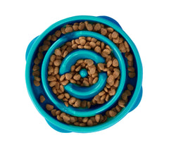 Outward Hound Teal Fun Feeder Slo-Bowl Mini