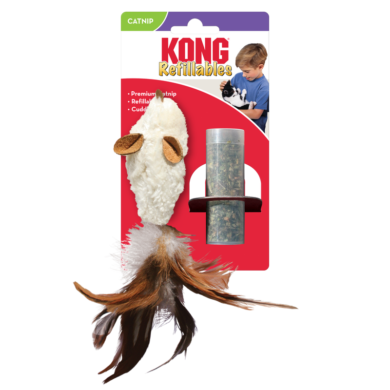 KONG Refillables Feather Mouse Cat Toy