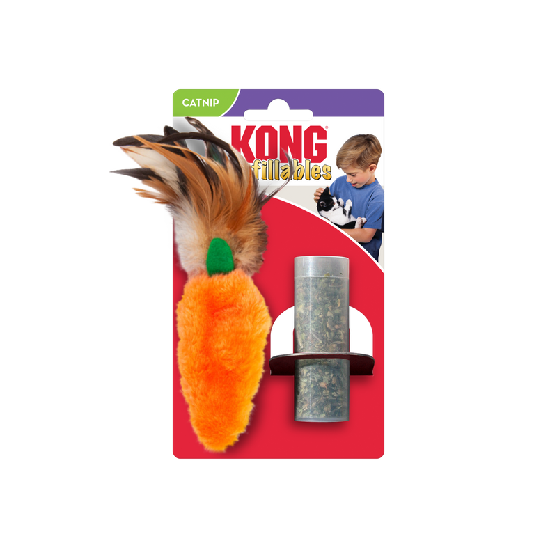 KONG Refillables Carrot w/Feather Top Cat Toy