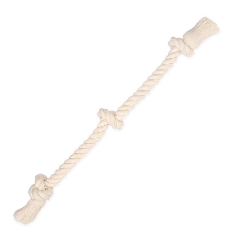 Mammoth Pet XL 36-in 100% Cotton White 3 Knot Rope Tug Dog Toy