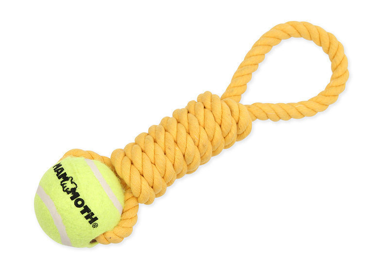Mammoth Pet Medium 12-in Twister Pull Tug with Tennis Ball Dog Toy
