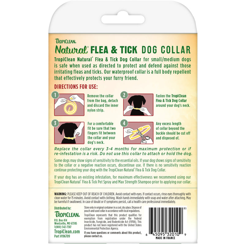 TropiClean Natural* Flea & Tick Repellent Collar for Small Dogs