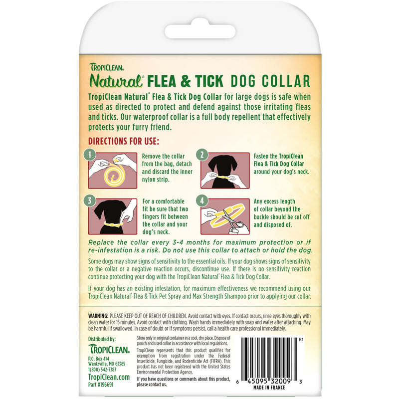 TropiClean Natural* Flea & Tick Repellent Collar for Large Dogs