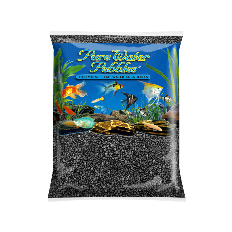 PURE WATER PEBBLES GRAVEL JET BLACK 5LB