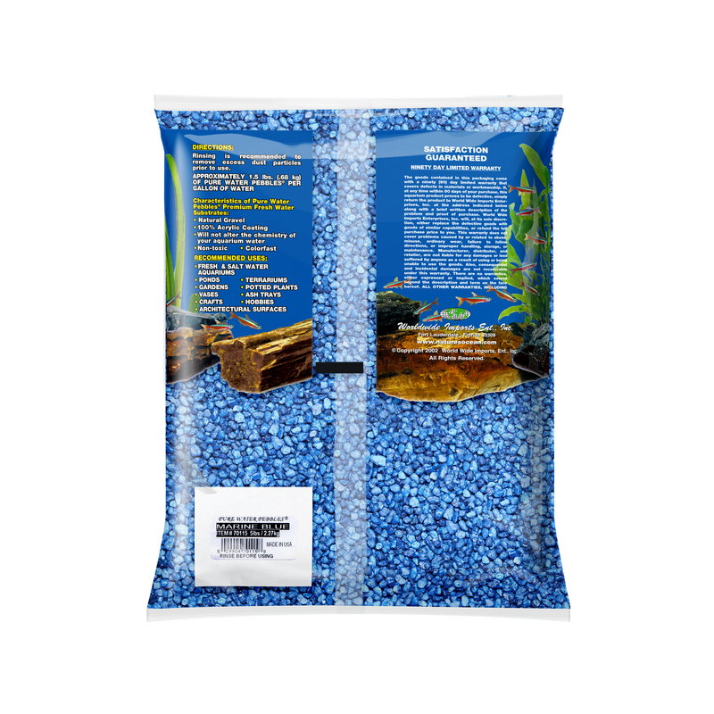 PURE WATER PEBBLES GRAVEL MARINE BLUE 5LB