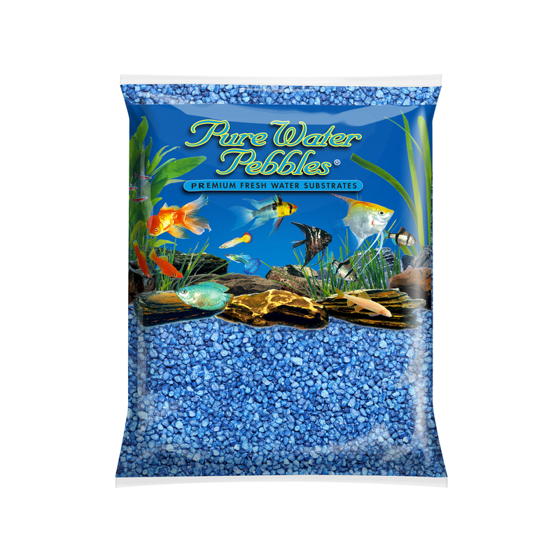 PURE WATER PEBBLES GRAVEL MARINE BLUE 5LB